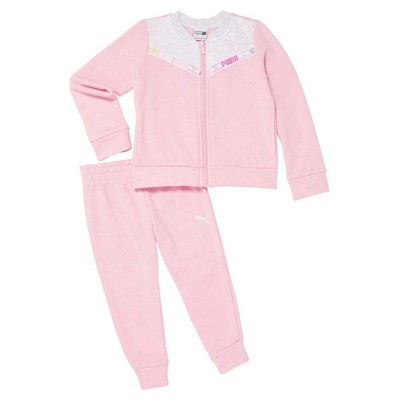 

Puma 2Pc Fleece Zip Up Jacket - Jogger Set для девочек дошкольного возраста  Athletic Casua, Розовый, Puma 2Pc Fleece Zip Up Jacket - Jogger Set Toddler