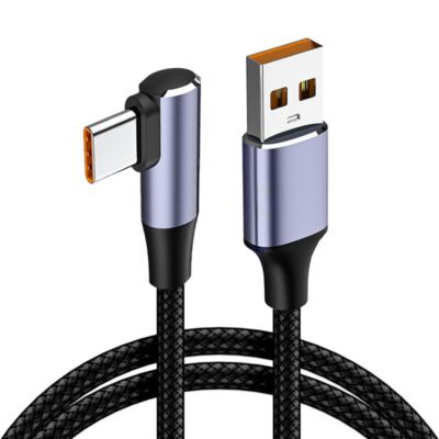 4.0 Data Line USB A to USB Type C Cable PD 100W Right Angle Fast Charging