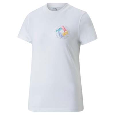 

Белые женские повседневные топы Puma Swxp Graphic Tee 53573502, Белый