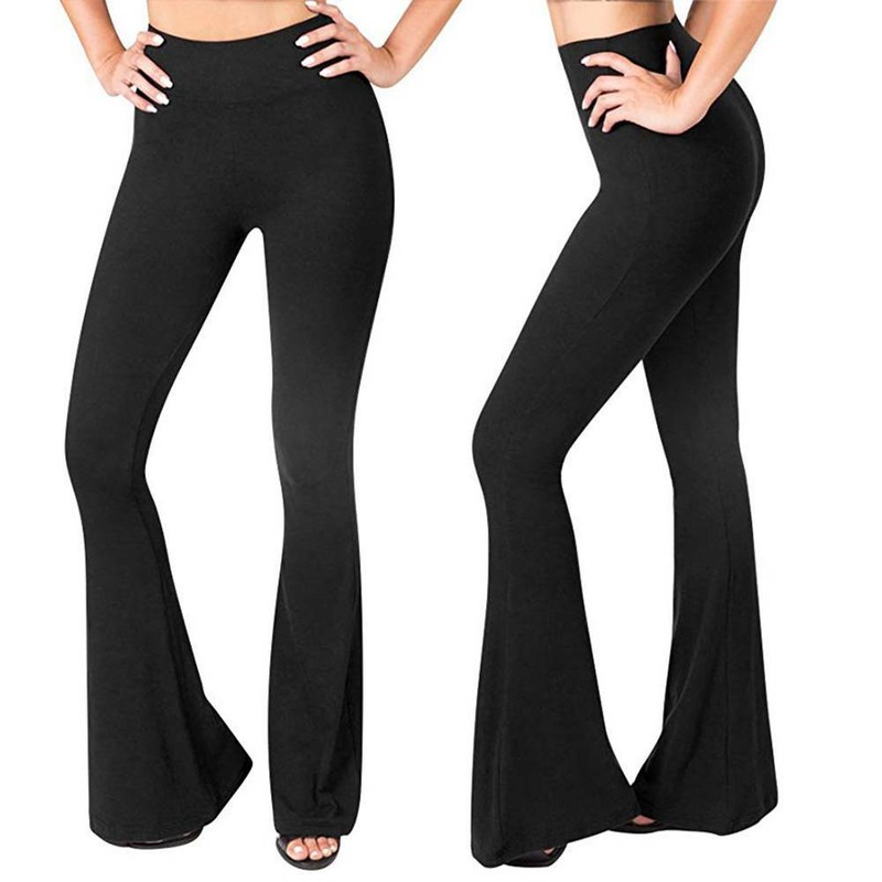 high waisted slim boot cut yoga pants for women