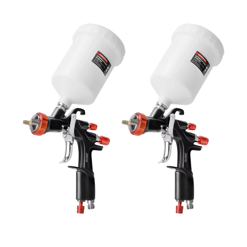 2 PACK A610 LVLP Spray Gun Automotive Professional 1.3、1.4、1.5、1.7、2.0mm Nozzle