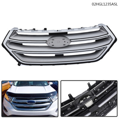 Fit For 2015-2018 2016 2017 Ford Edge Chrome Front Upper Bumper Grill Grille JJ
