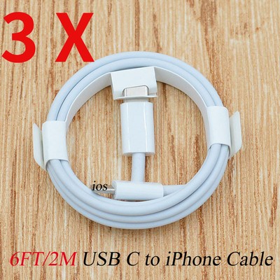 3X PD Fast Charger Type-C Charging 6 FT Cable For iPhone 14 13 12 11 Pro Max X 8