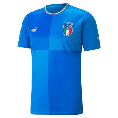 

Реплика футбольной майки Puma Italy Home Crew Neck с коротким рукавом 2223 мужская синяя 765, Синий, Puma Italy Home Crew Neck Short Sleeve Replica Soccer Jersey 2223