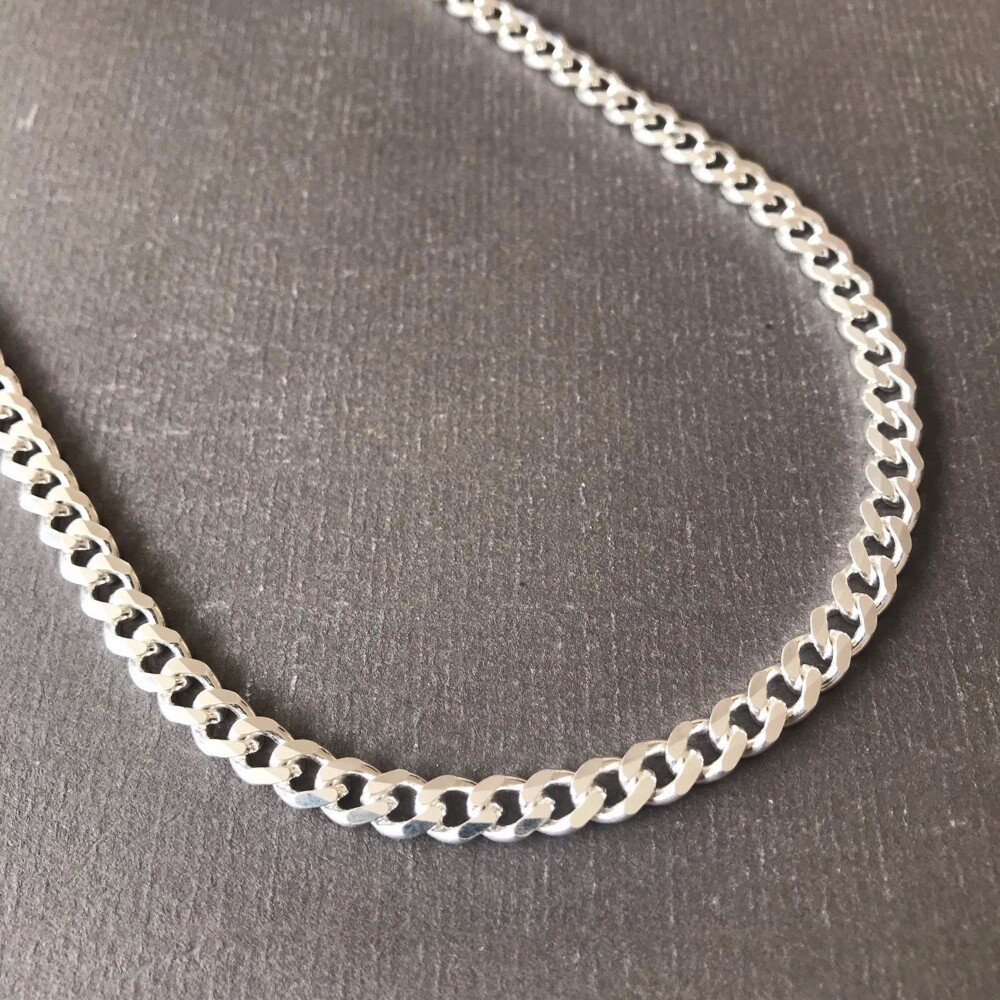 Pre-owned Handmade Mens Tight Curb Cuban Link Chain Necklace 925 Sterling Silver 6.5mm 58gr 28inch