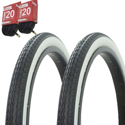 Bicycle Bike Tires /& Tubes 24/" x 2.125/" Black//White Side Wall P-123A 1PAIR