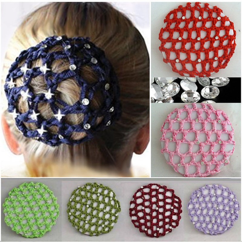 New Women Bun Cover Snood Hair Net Ballet Dance Skating Crochet