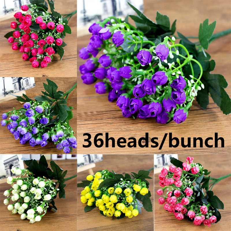 Home Decor Small Bud Rose Wedding Decoration Artificial Flowers