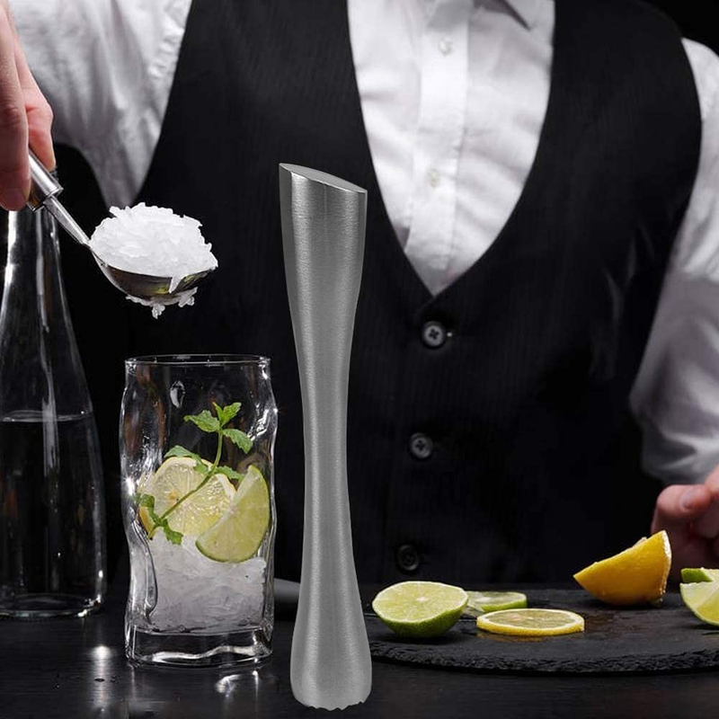 Stainless Steel Cocktail Muddler 8" Professional Old Fashioned & Mojitos Drink M