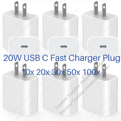 20W USB-C Wall Charger Power Adapter For iPhone 15 14 Plus 13 12 11 Pro Max Lot