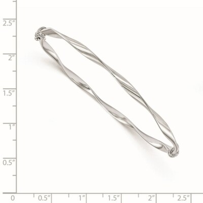 Pre-owned Superdealsforeverything Real 10kt White Gold Polished Hinged Bangle; 7.25 Inch
