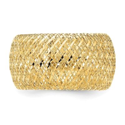 Pre-owned Diamond2deal 14k Yellow Gold Stretch Ring For Womens Fine Jewelry
