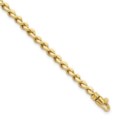 Pre-owned Superdealsforeverything Real 14kt Yellow Gold Polished Fancy Twisted Link Chain Bracelet; 7.5 Inch