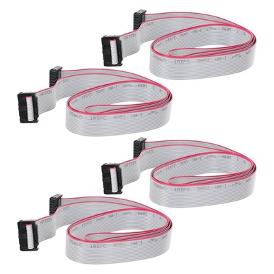  4 Pcs Gray Wire Connector Cord Cable Custom Cables Flat Ribbon