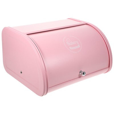  Metal Bread Boxes Roll Top Pink Kitchen Biscuit Tin Decorative Rolling Door