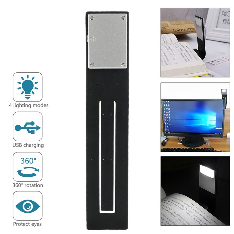 Leselicht LED Leselampe USB Vier Dimmbuchleuchte Buch Licht Clip Wiederaufladbar
