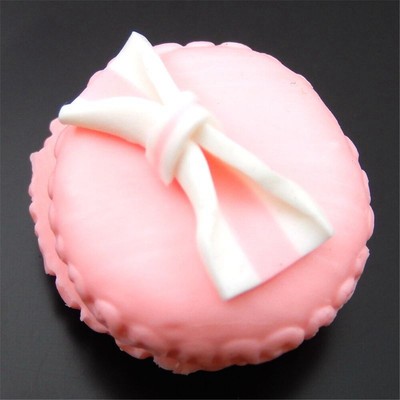 7PCS Pink Resin Macaron Embellishment Cake Imitation Food Ornament Decor 21*17mm