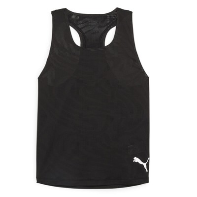Женская черная повседневная спортивная майка на бретелях с логотипом Puma Run Ultraspun и круглым вырезом горловины
