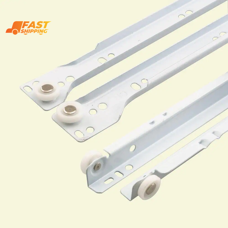 17-3/4 In. White Painted Steel Bottom-Mount Self-Closing Drawer Slides 1-Pair (2