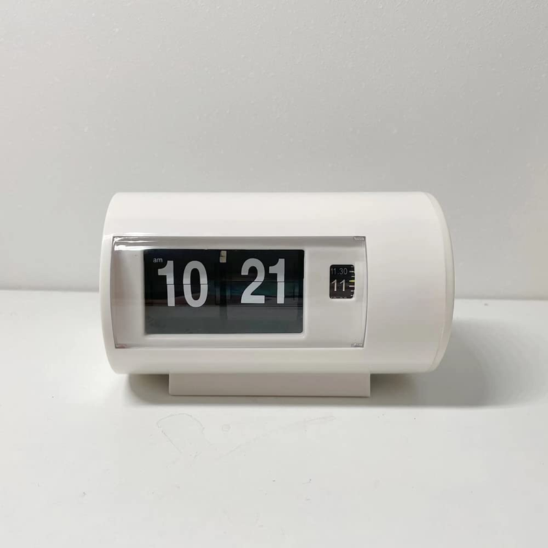 Retro Auto Flip Clock - 12H AM/PM Desk Clock Flip Page (White)