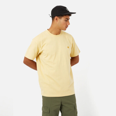 

Мужская футболка Carhartt WIP Chase Lifestyle лимонного цвета, Желтый, Carhartt WIP Chase Lifestyle T-Shirt
