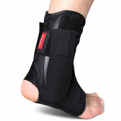 Kuangmi Ankle Brace Lace-up with Side Stabilizers Support Auxiliary Fixing Belt
