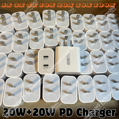 40W USB C Wall Charger Fast Block Type C Charging Cube Brick Box For iPhone Lot