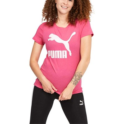 

Puma Classics Logo Футболка с круглым вырезом и короткими рукавами Женские розовые повседневные топы 5318658, Розовый