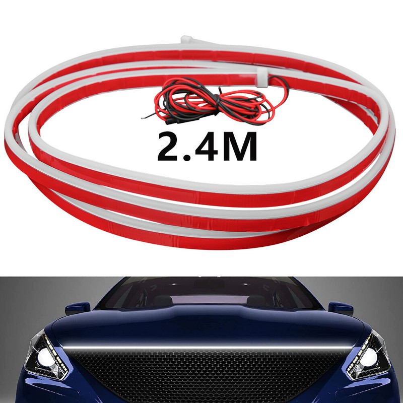 White LED Hood Light Strip + RGB Dreamcolor Underglow Light For Dodge Ram 1500
