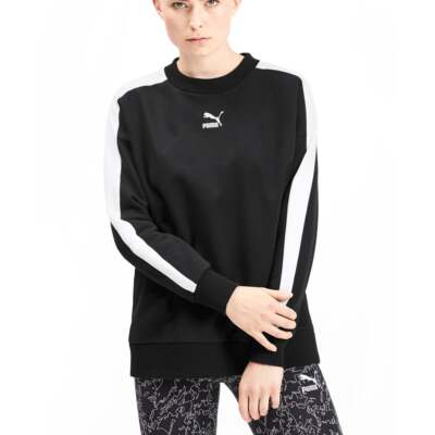 Толстовка Puma Classics T7 Crew Neck Женская Черная 595203-01