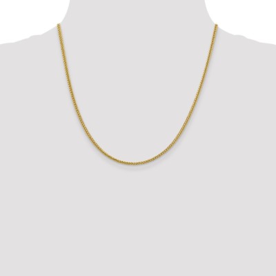 Pre-owned Superdealsforeverything Real 14kt Yellow Gold 2.35mm Semi-solid 3-wire Wheat Chain; 20 Inch