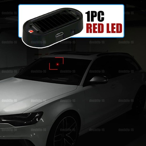 Car Fake Solar Alarm Light Led Warn Security System Anti Theft Flash Accessory