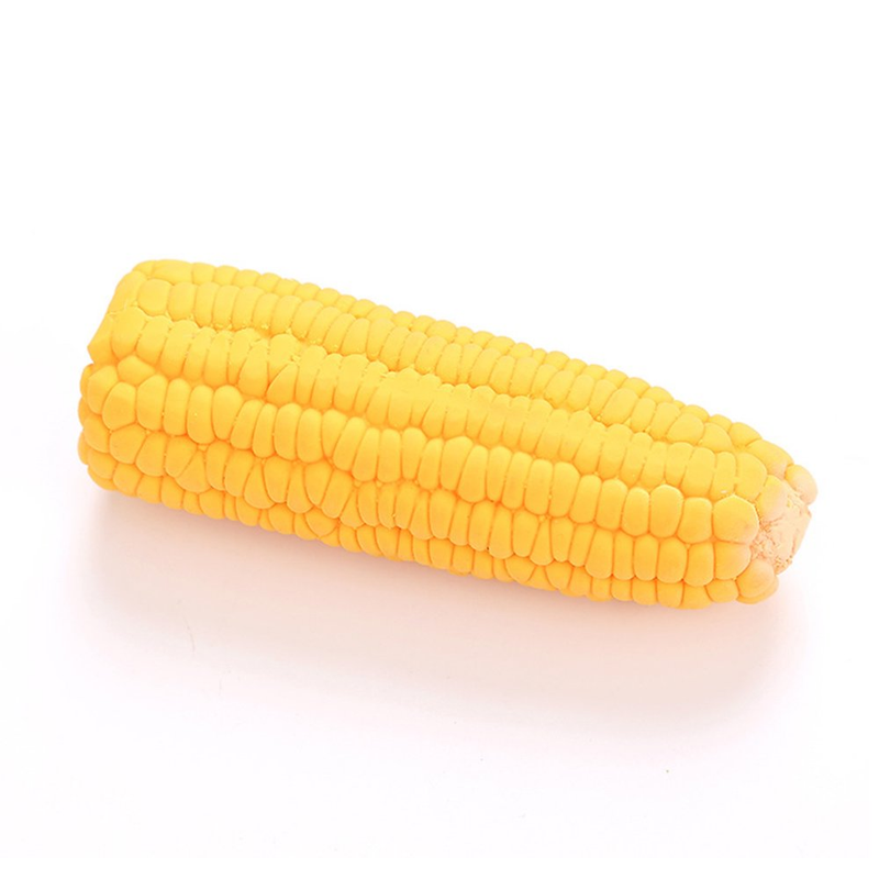 Pet Dog Puppy Latex Corn Shape Squeaky Bite-Resistant Interactive Play Chew Toy