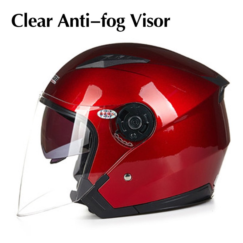 New ABS Jiekai 512 Motorcycle Helmets Open Face Helmet Unisex Anti-fog Visor FS