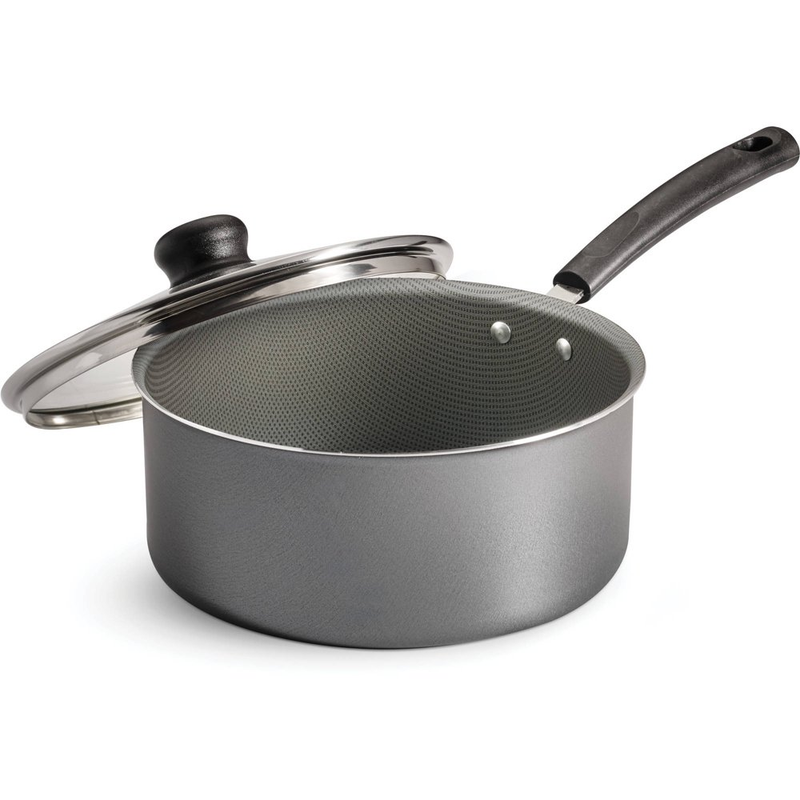 Primaware 3 Quart Non-Stick Steel Gray Covered Sauce Pan