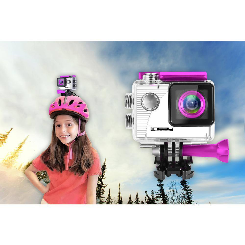 Funny Kids Pink Action Camera Sport Outdoor Activities HD Video and Photos Micro