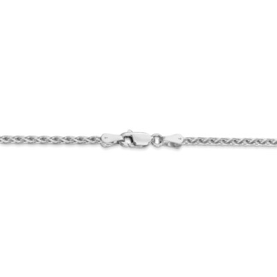 Pre-owned Superdealsforeverything Real 14kt White Gold 2.25mm Parisian Wheat Chain Bracelet; 7 Inch; Lobster Clasp