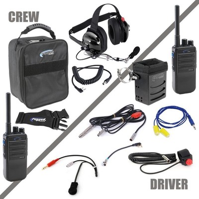 Rugged Radios NASCAR-RDH-U, Kit Black Plastic Radio System Complete Team Nascar 