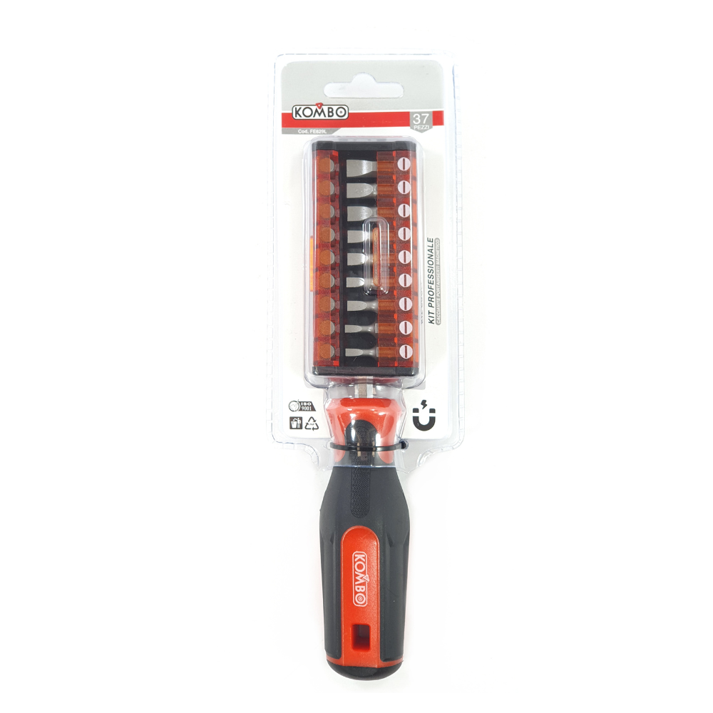 SET KIT 37 pezzi CACCIAVITE GIRAVITE PORTA BIT BITS INSERTI ALL-IN-ONE KOMBO