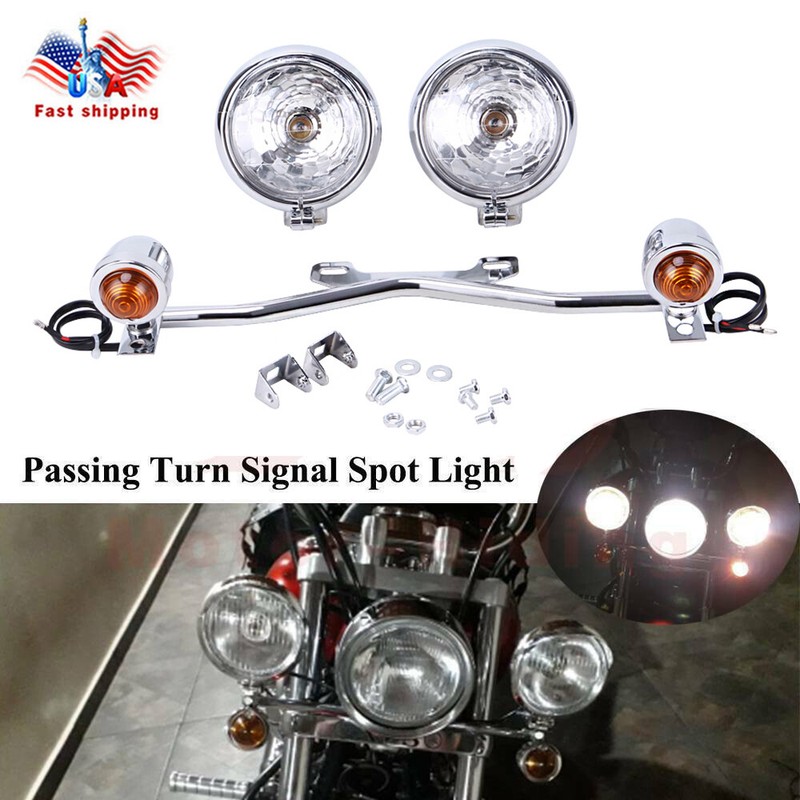 Motorcycle Driving Spot Fog Light Bar W/ Bracket Turn Signal