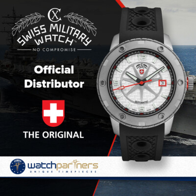 Pre-owned Cx Swiss Military Rallye Auto Watch 44mm Case Eta 2824-2 Mvt 20atm Sil Dial 2755