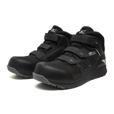 MIZUNO Almighty WU 22H F1GA2613 09 Black White Width 3E Safety Shoes