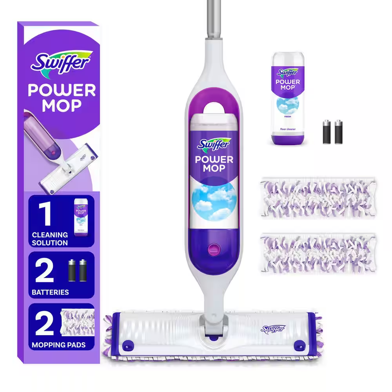 Swiffer PowerMop Spray Mop Starter Kit Multi Surface Floor Cleaning System Pads