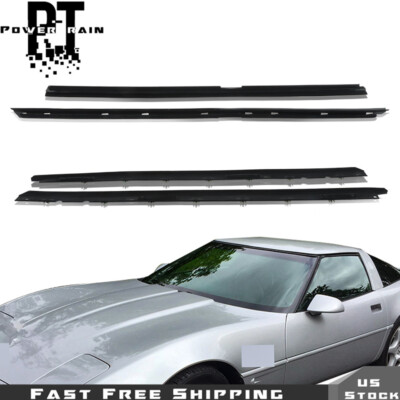 Weatherstrip Window Sweep Felt Seal Kit Set 4pcs Fit For 90-96 Chevy Corvette