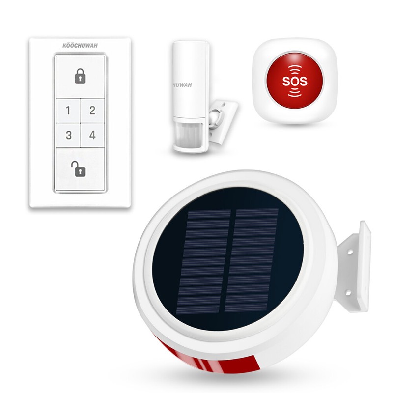 Wireless GSM Solar Powered Driveway Alarm Siren with PIR Motion Sensor Detector