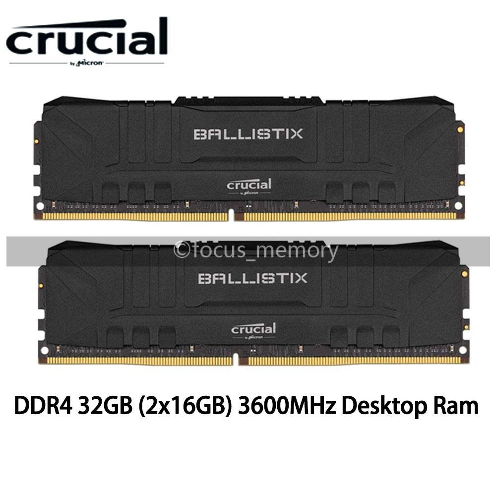 Crucial Ballistix 32GB (2x16GB) PC4-28800 DDR4-3600MHz Memory