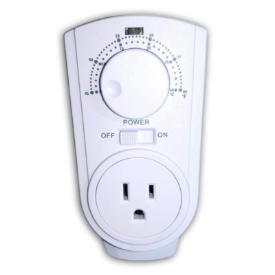 Non-Programmable Furnace Thermostat Plug-In Analogue Dial System Controller 120V