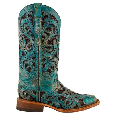 

Женские модельные ботинки Ferrini Horseshoe Glitter Square Toe Cowboy Размер 9 B 83093-5, Синий, Ferrini Horseshoe Glitter Square Toe Cowboy