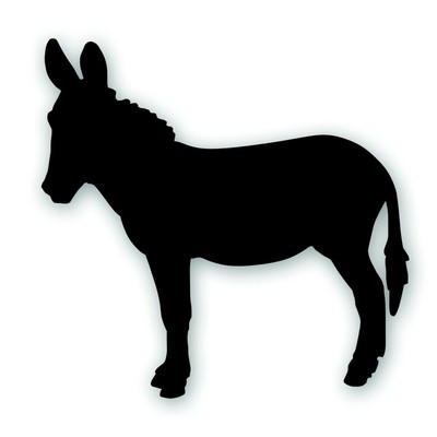 H DONKEY or jackass mule decal for your tack box truck or horse trailer WHITE