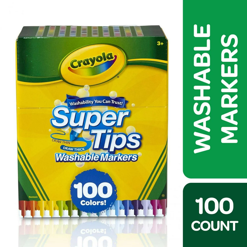 100 Super Tips Washable Markers, Kids & Teens School Art Sup